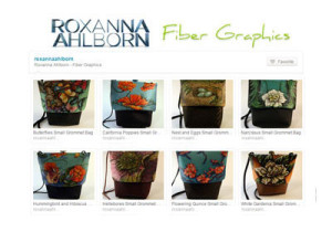 Roxanna Ahlborn fiber graphics, purses